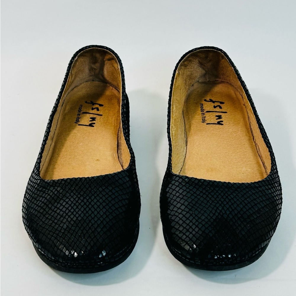 French Sole FS/NY Zeppa Slip-On Flat in Black Snakeskin Leather size 8.5 - Picture 5 of 13